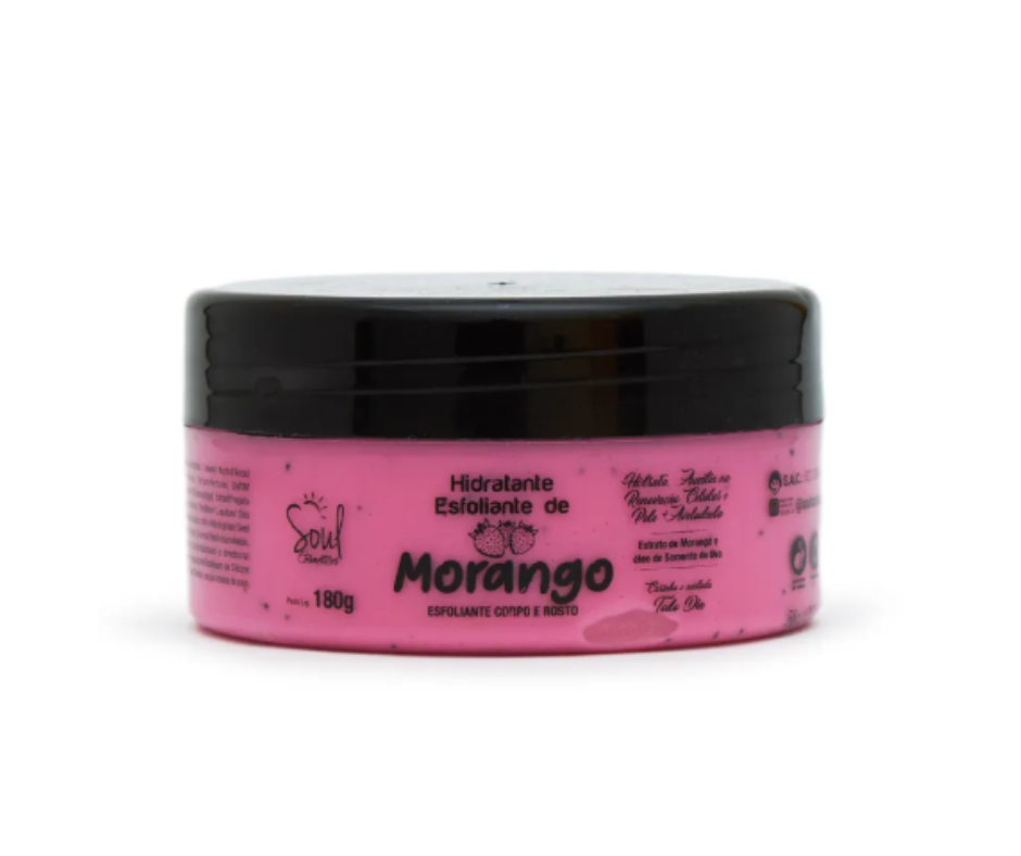 Hidratante Esfoliante de Morango Soul Cosméticos – 180g