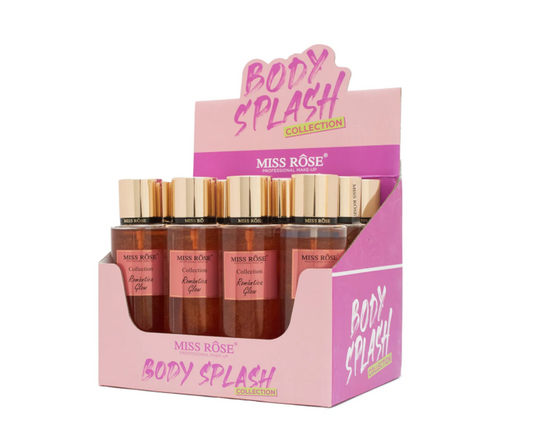 Body Splash Collection Romântica Glow com 12un Miss Rôse 250ml