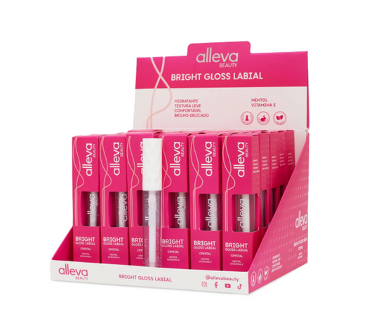 Bright Gloss Labial Crystal com 30un de 5ml Alleva
