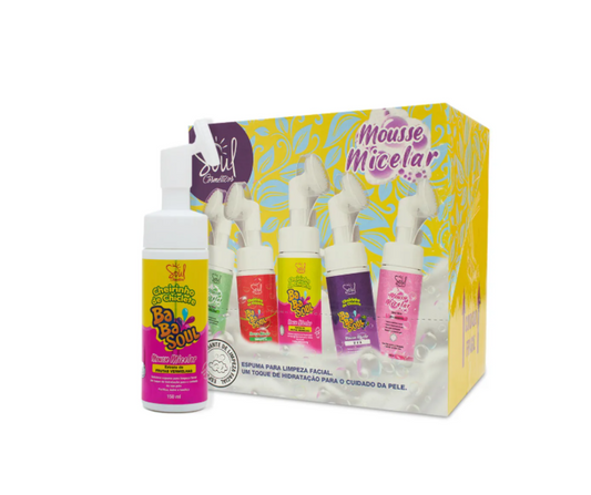 Mousse Micelar Cheirinho de Chiclete – BabaSoul Soul Cosméticos (CAIXA COM 12 UNID.)