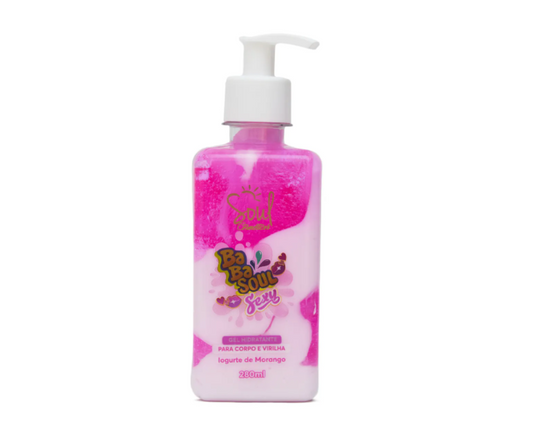 Gel Hidratante de Iogurte de Morango para o Corpo e Virilha Soul Cosméticos 280ml