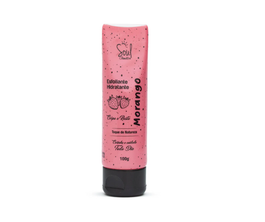 Hidratante Esfoliante para Corpo e Rosto de Morango Soul Cosméticos 100g