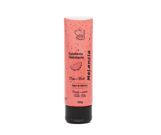Hidratante Esfoliante para Corpo e Rosto de Melancia Soul Cosméticos 100g