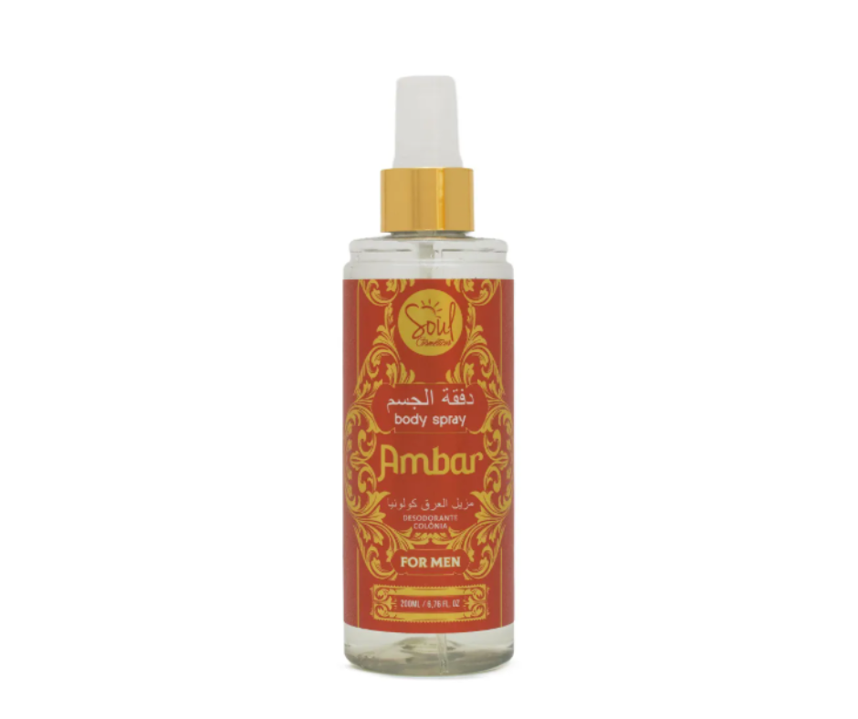 Body Splash Ambar Desodorante Colônia Soul Cosméticos 200ml