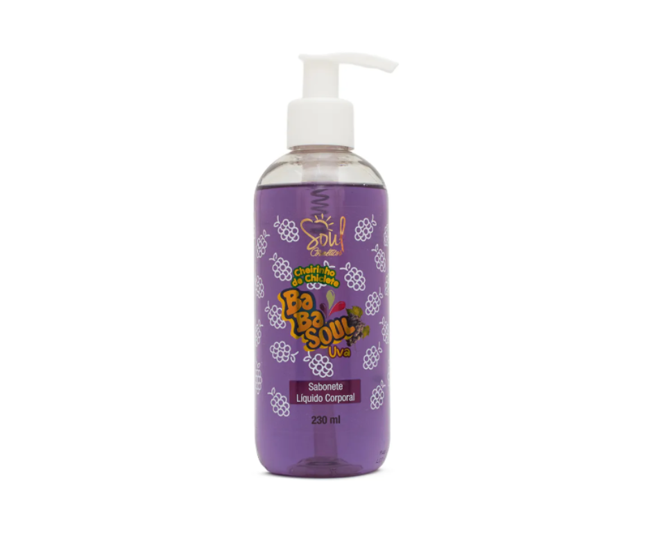Sabonete Liquido Corporal Cheirinho de Chiclete Uva Soul Cosméticos 230ml